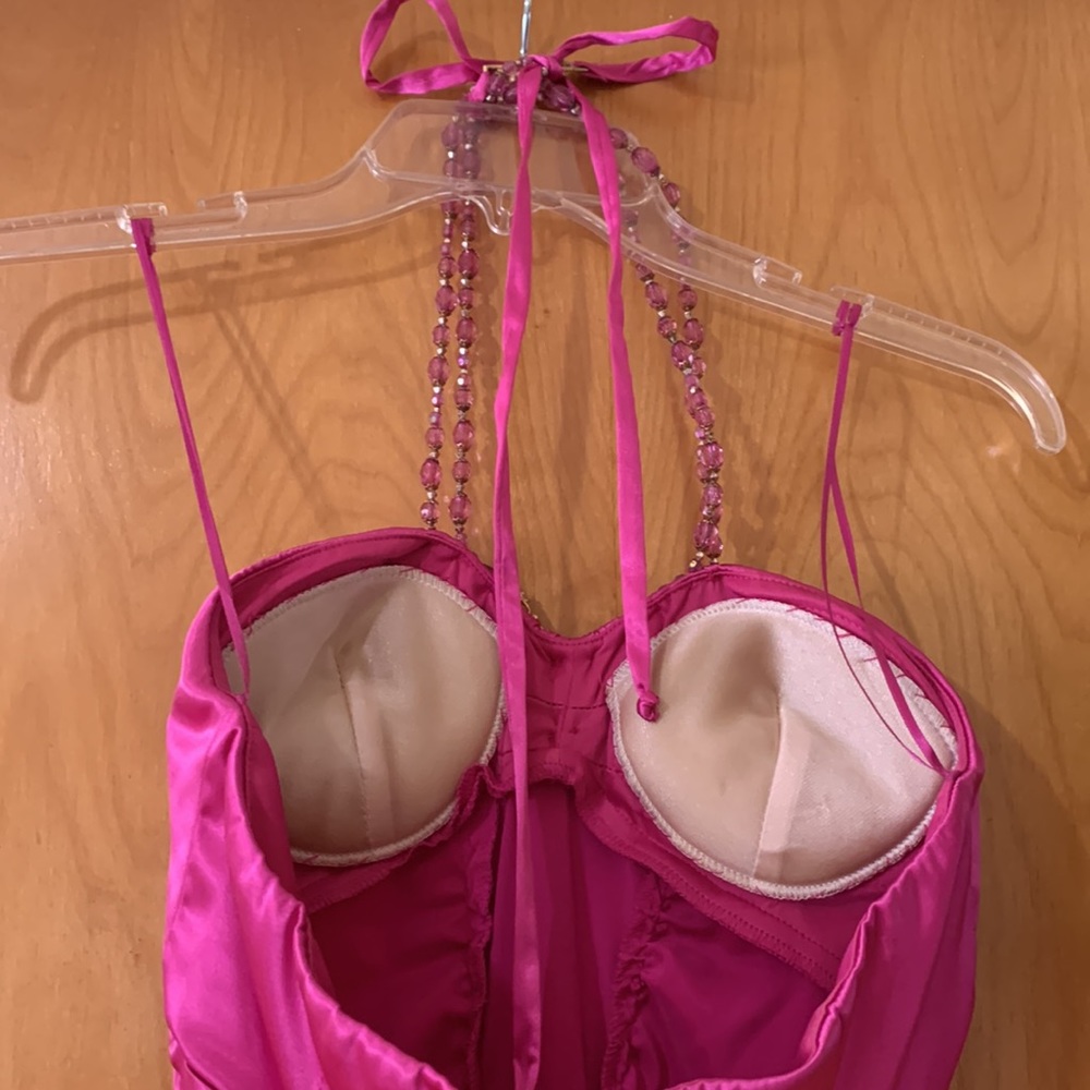 PROM DRESS Satin with beaded halter - Picture 4 of 5